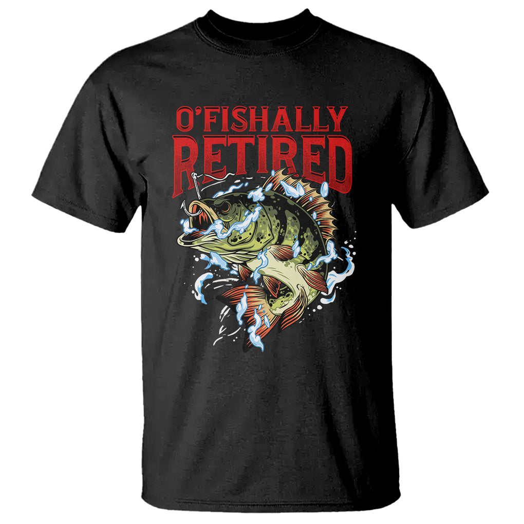 Retirement T Shirt O'fishally Retired Fishing Men TS09 Black Printyourwear