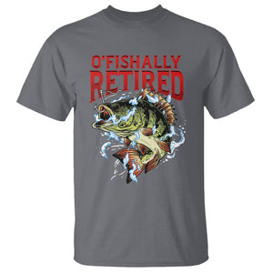 Retirement T Shirt O'fishally Retired Fishing Men TS09 Charcoal Printyourwear