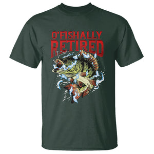 Retirement T Shirt O'fishally Retired Fishing Men TS09 Dark Forest Green Printyourwear