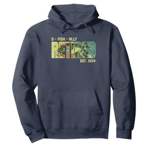 Retirement Hoodie O'fishally Retired Fishing Men Fisherman TS09 Navy Print Your Wear