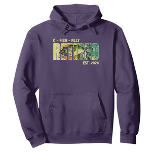 Retirement Hoodie O'fishally Retired Fishing Men Fisherman TS09 Purple Print Your Wear