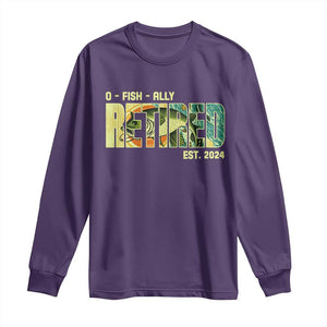 Retirement Long Sleeve Shirt O'fishally Retired Fishing Men Fisherman TS09 Purple Print Your Wear