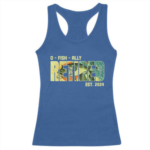 Retirement Racerback Tank Top O'fishally Retired Fishing Men Fisherman TS09 Royal Blue Print Your Wear