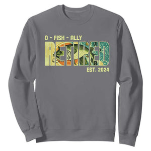 Retirement Sweatshirt O'fishally Retired Fishing Men Fisherman TS09 Charcoal Print Your Wear