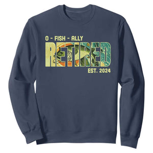 Retirement Sweatshirt O'fishally Retired Fishing Men Fisherman TS09 Navy Print Your Wear