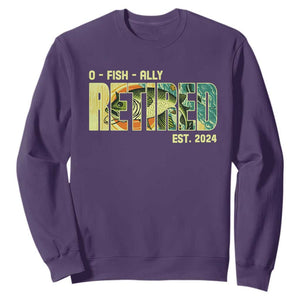 Retirement Sweatshirt O'fishally Retired Fishing Men Fisherman TS09 Purple Print Your Wear