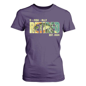 Retirement T Shirt For Women O'fishally Retired Fishing Men Fisherman TS09 Purple Print Your Wear