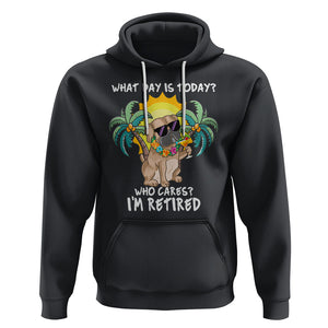 Retirement Hoodie What Day Is Today Who Cares I'm Retired Funny Dog At Beach TS09 Black Printyourwear