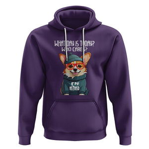 Retirement Hoodie What Day Is Today Who Cares I'm Retired Funny Dog TS09 Purple Printyourwear