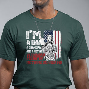 Retirement T Shirt I'm A Dad A Grandpa And A Retired Army Nothing Scares Me TS09 Dark Forest Green Printyourwear