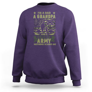 Retirement Sweatshirt I'm A Dad A Grandpa And A Retired Army Nothing Scares Me TS09 Purple Printyourwear