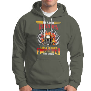 Retired Firefighter Hoodie I'm A Dad A Grandpa Nothing Scares Me Funny Retirement TS09 Military Green Printyourwear