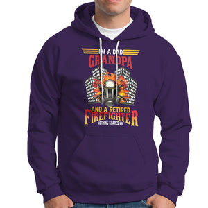 Retired Firefighter Hoodie I'm A Dad A Grandpa Nothing Scares Me Funny Retirement TS09 Purple Printyourwear