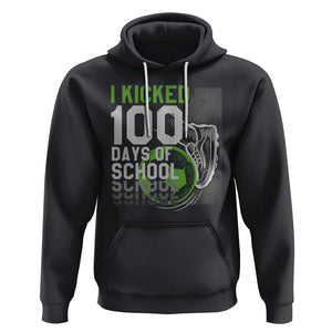 I Kicked 100 Days Of School Soccer Player Hoodie TS09 Black Printyourwear