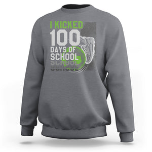 I Kicked 100 Days Of School Soccer Player Sweatshirt TS09 Charcoal Printyourwear