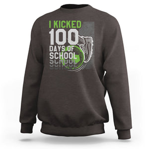 I Kicked 100 Days Of School Soccer Player Sweatshirt TS09 Dark Chocolate Printyourwear
