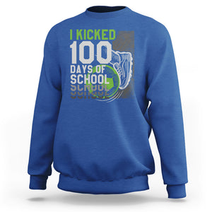 I Kicked 100 Days Of School Soccer Player Sweatshirt TS09 Royal Blue Printyourwear