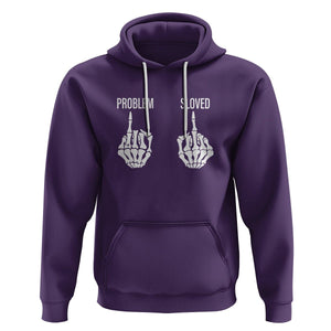 Funny Divorce Hoodie Problem is Solved Skeleton Hand Divorcee TS09 Purple Printyourwear