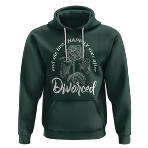 She Lived Happy Ever After Divorce Hoodie TS09 Dark Forest Green Printyourwear