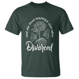 She Lived Happy Ever After Divorce T Shirt TS09 Dark Forest Green Printyourwear