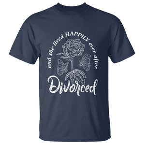 She Lived Happy Ever After Divorce T Shirt TS09 Navy Printyourwear