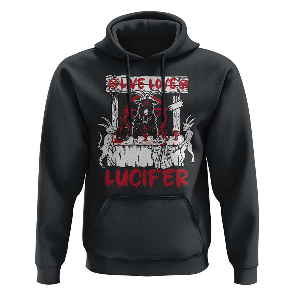 Halloween Satan Hoodie Live Love Lucifer Demon TS09 Black Print Your Wear