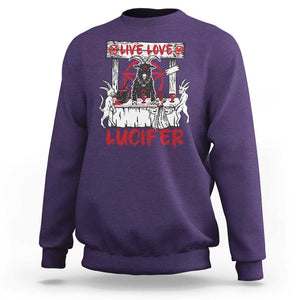 Halloween Satan Sweatshirt Live Love Lucifer Demon TS09 Purple Print Your Wear