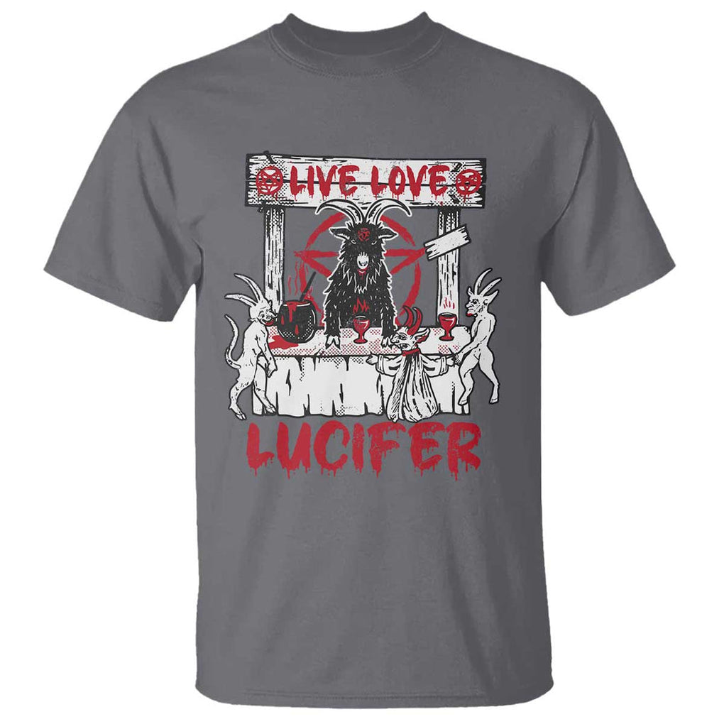 Halloween Satan T Shirt Live Love Lucifer Demon TS09 Charcoal Print Your Wear