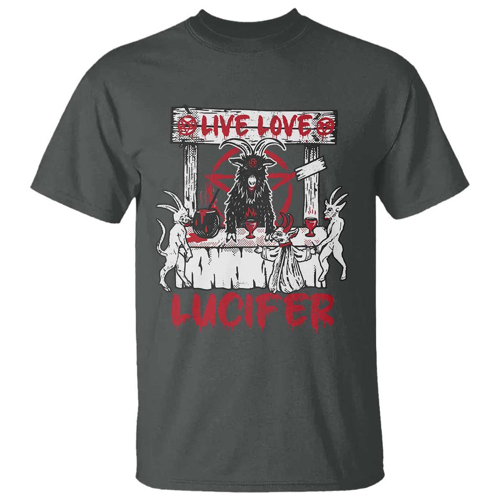Halloween Satan T Shirt Live Love Lucifer Demon TS09 Dark Heather Print Your Wear