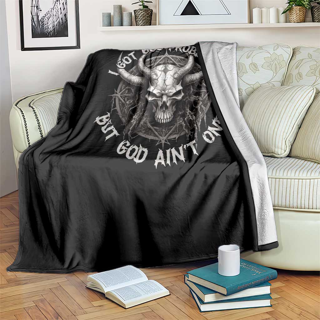 Halloween Satan Throw Blanket I Got 666 Problems Pentagram TS09 Print Your Wear