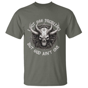 Halloween Satan T Shirt I Got 666 Problems Pentagram TS09 Military Green Print Your Wear