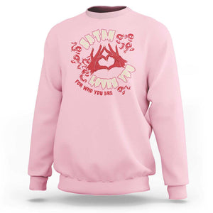 Funny Halloween Sweatshirt Satan Loves You For Who You Are TS09 Light Pink Print Your Wear