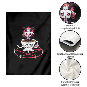 Funny Halloween Coffee Lover Garden Flag Satan I Like My Coffee TS09 Print Your Wear