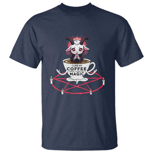 Funny Halloween Coffee Lover T Shirt Satan I Like My Coffee TS09 Navy Print Your Wear