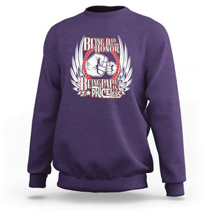 Father's Day Sweatshirt Being Dad Is An Honor Being Papa Is Priceless TS09 Purple Print Your Wear