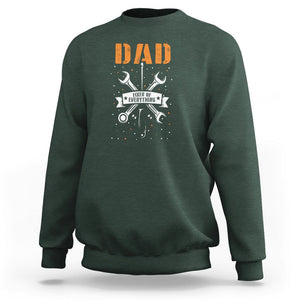 Father's Day Sweatshirt Dad Fixer Of Everything TS09 Dark Forest Green Print Your Wear