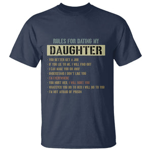 Girl Dad T Shirt Funny Rules For Dating My Daughter TS09 Navy Print Your Wear