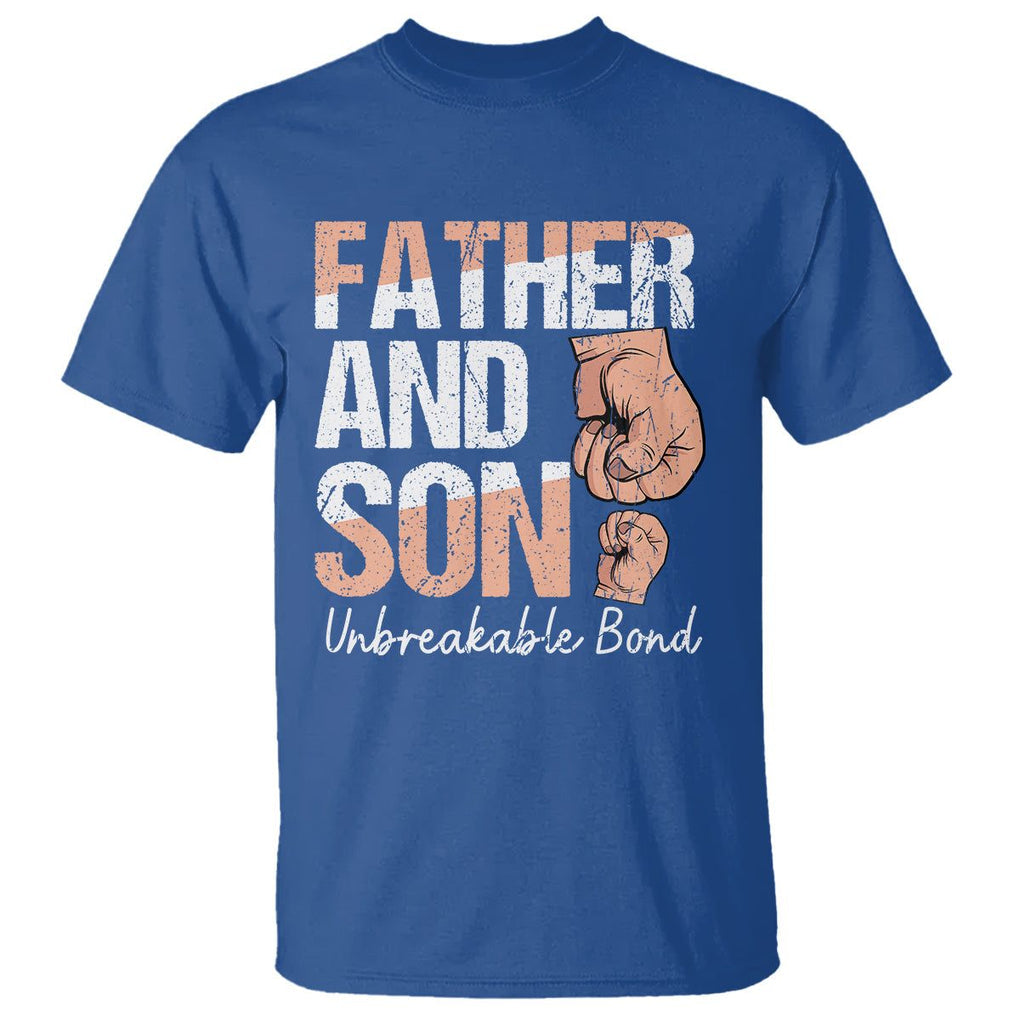 Father And Son T Shirt Unbreakable Bond Father's Day TS09 Royal Blue Print Your Wear