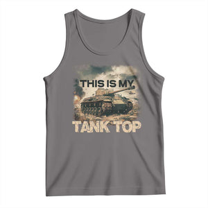 This Is My Tank Top Tank Top Funny Military Pun TS09 Deep Heather Print Your Wear