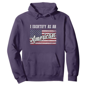 American Patriotic Hoodie I IDentify As An American TS09 Purple Print Your Wear