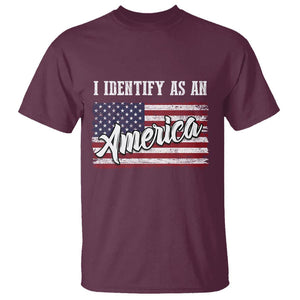 American Patriotic T Shirt I IDentify As An American TS09 Maroon Print Your Wear