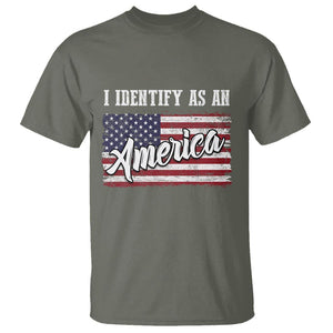 American Patriotic T Shirt I IDentify As An American TS09 Military Green Print Your Wear