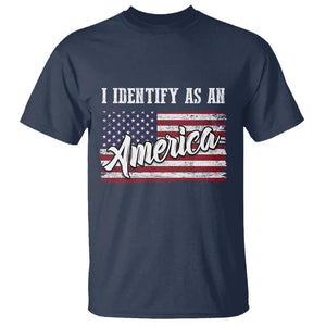 American Patriotic T Shirt I IDentify As An American TS09 Navy Print Your Wear