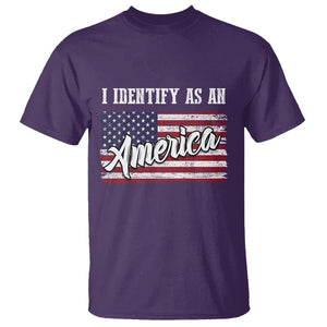 American Patriotic T Shirt I IDentify As An American TS09 Purple Print Your Wear