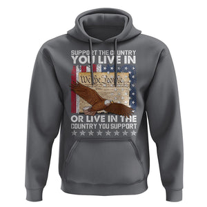 American Patriotic Hoodie Support The Country You Live In The Country You Support TS09 Charcoal Print Your Wear