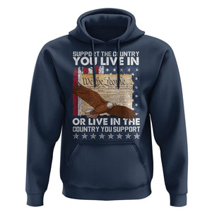 American Patriotic Hoodie Support The Country You Live In The Country You Support TS09 Navy Print Your Wear