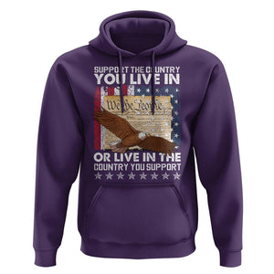 American Patriotic Hoodie Support The Country You Live In The Country You Support TS09 Purple Print Your Wear