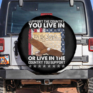 American Patriotic Spare Tire Cover Support The Country You Live In The Country You Support TS09 No hole Black Print Your Wear