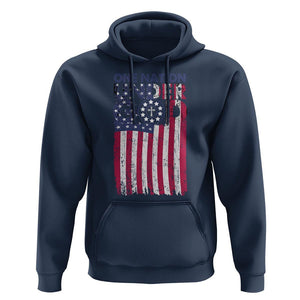 American Patriotic Hoodie One Nation Under God Christ Christian TS09 Navy Print Your Wear