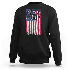 American Patriotic Sweatshirt One Nation Under God Christ Christian TS09 Black Print Your Wear